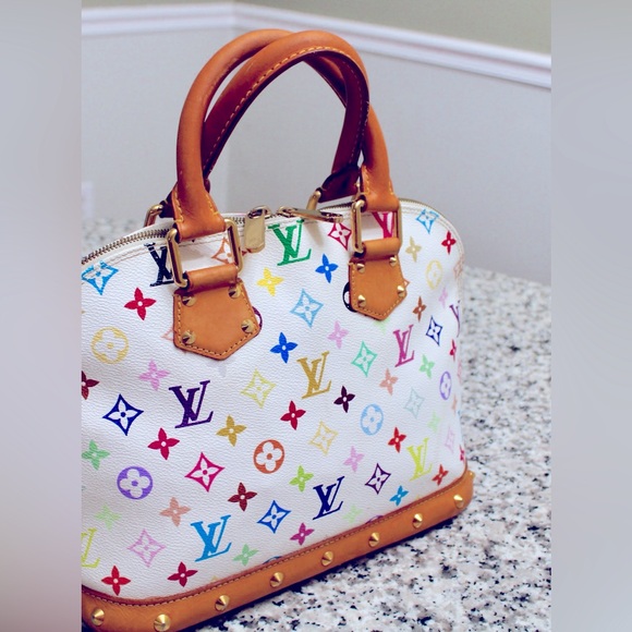 🌈LIMITED EDITION🌈LV Multicolor Alma PM White Monogram Canvas - Picture 3 of 15